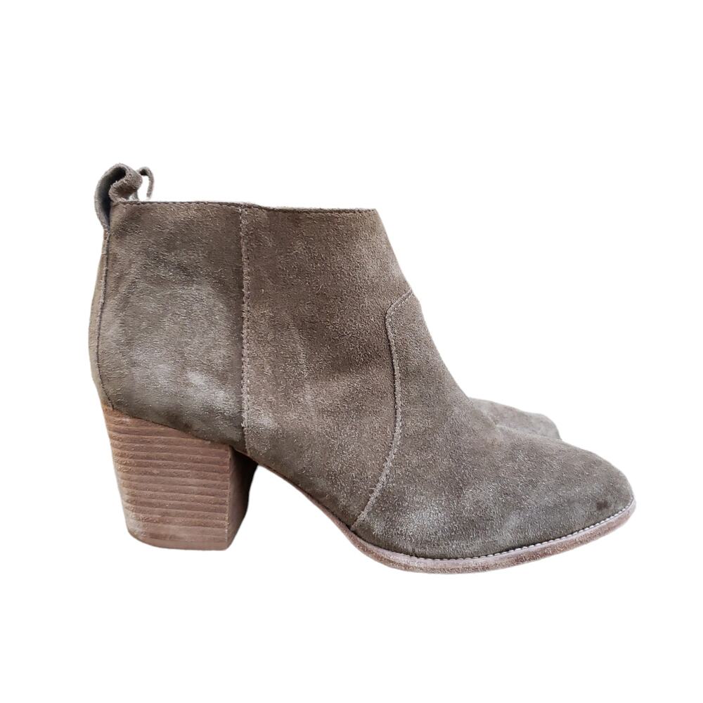 Madewell The Brenner Boot in Suede Tan Brown Side Zip Ankle Sz 9.5
